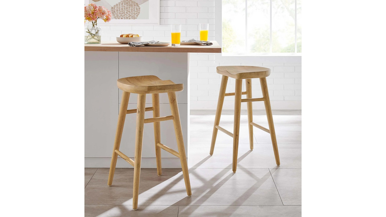 Luca Wooden Counter Stool, Natural