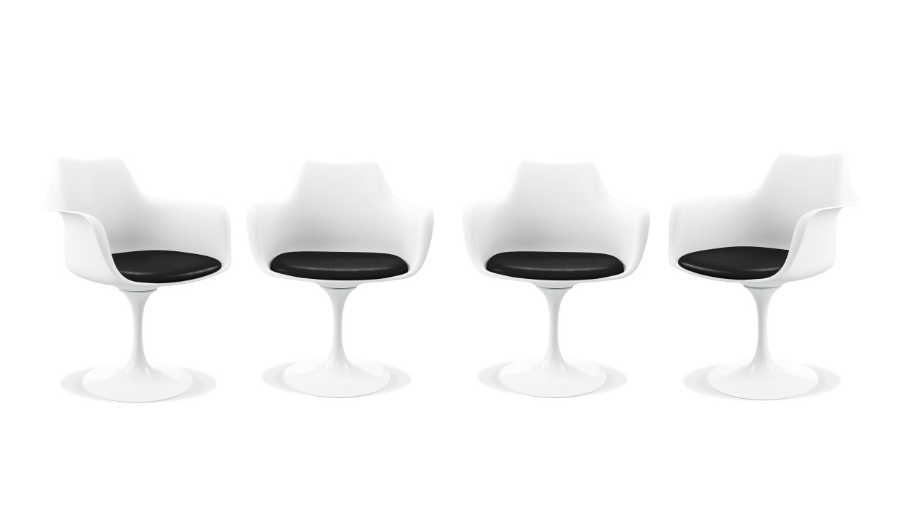 Tulip Swivel Armchair, Black