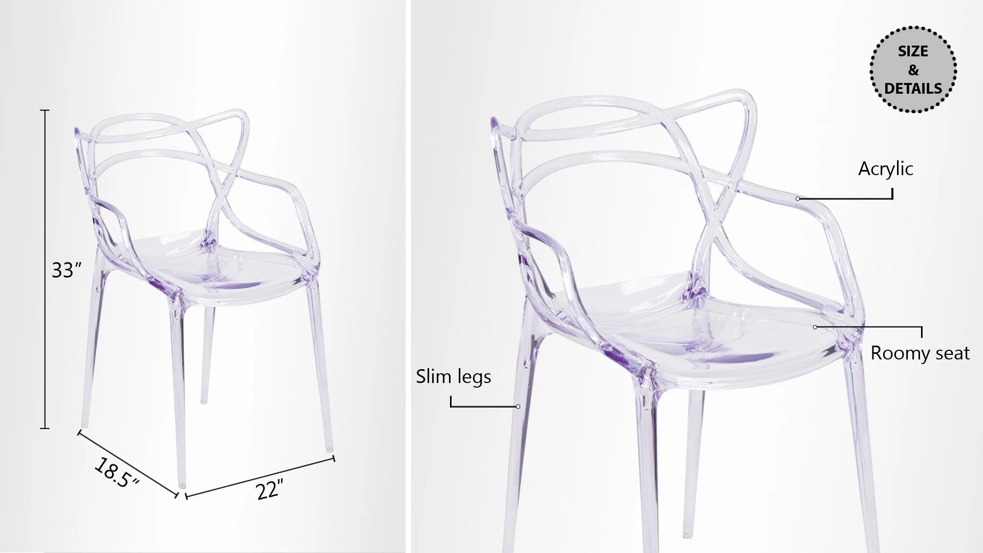 Nest Dining Chair, Clear