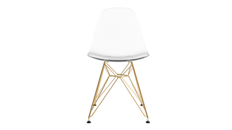 Eiffel Chair With Gold Legs, Clear