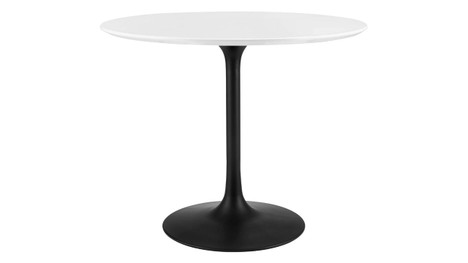Tulip Wood Top Dining Table, 36" Round Black Base
