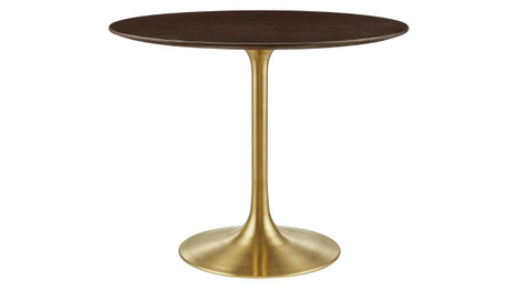 Tulip Wood Top Dining Table, 36" Round Cherry Gold