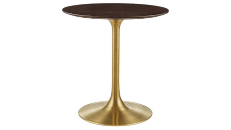Tulip Wood Top Dining Table, 28" Round Cherry Gold