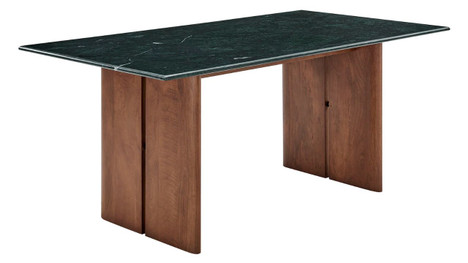 Valdora Marble Dining Table, 72" Walnut