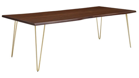 Oakridge Acacia Dining Table - 96", Walnut Gold
