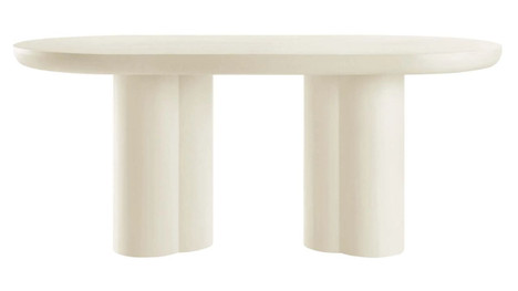 Treston Oval Dining Table - 72", White