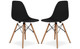 Eiffel Chair With Wood Legs, Black