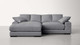 Plush Reversible Deep Seat Sectional Sofa, Gray