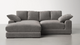 Aurelle Home 106" Reversible Contemporary Deep Seat Sectional Sofa, Charcoal Gray