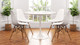 Tulip 40" Marble Dining Table & Eiffel Chairs Set