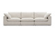 Duke 119" Deep Seat Sectional Sofa, 3 Seater, White