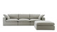 Duke Deep Seat Sofa With Ottoman, 3 Seater, Gray