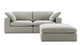 Duke Deep Seat Sofa With Ottoman, 2 Seater, Gray