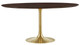 Tulip Wood Top Dining Table, 60" Round Cherry Gold