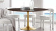 Tulip Wood Top Dining Table, 60" Round Cherry Gold