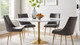 Tulip Wood Top Dining Table, 60" Round Gold Base