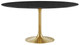 Tulip Marble Dining Table - 60" Round, Black Gold