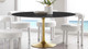 Tulip Marble Dining Table - 60" Round, Black Gold