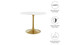 Tulip Wood Top Dining Table, 40" Round Gold Base