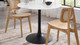 Tulip Wood Top Dining Table, 40" Round Black Base
