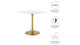 Tulip Wood Top Dining Table, 36" Round Gold Base