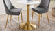 Tulip Wood Top Dining Table, 28" Round Gold Base