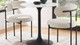 Tulip Wood Top Dining Table, 28" Round Black Base