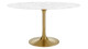 Tulip Marble Dining Table - 54" Oval, Gold Base