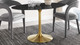 Tulip Marble Dining Table - 54" Oval, Black Gold