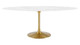 Tulip Marble Dining Table - 78" Oval, Gold Base