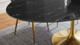 Tulip Marble Dining Table - 78" Oval, Black Gold