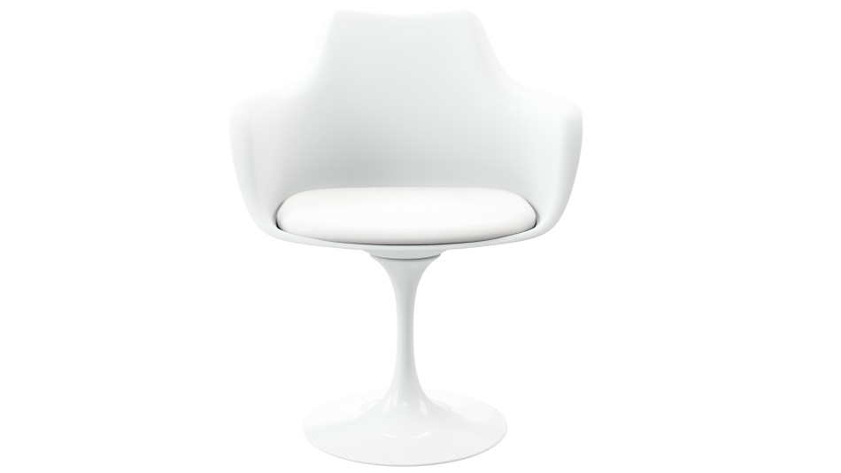 Tulip Arm Chair, White