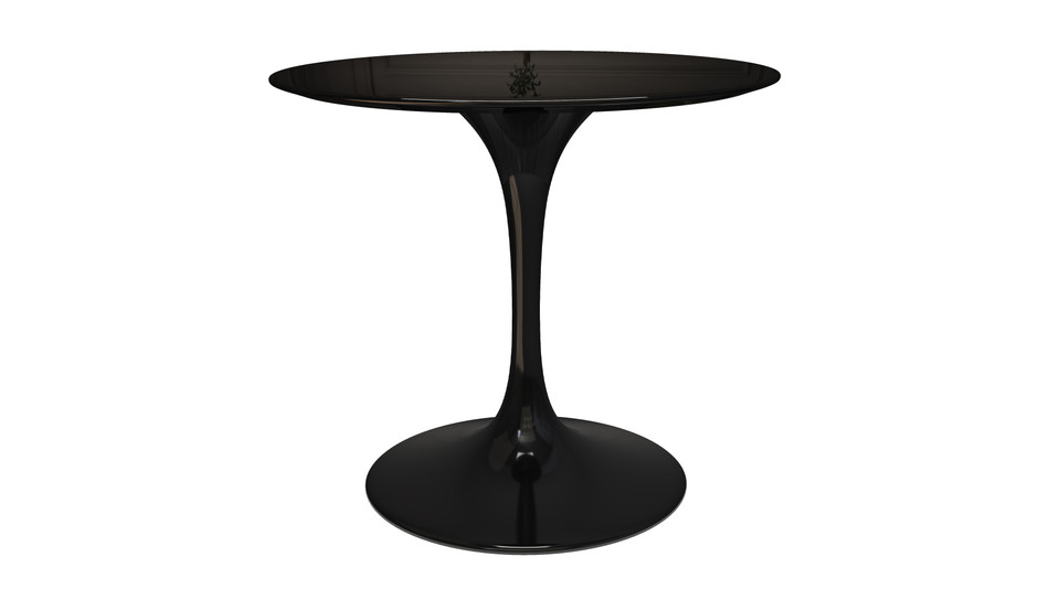 Tulip Fiberglass Dining Table , 36" Round Black