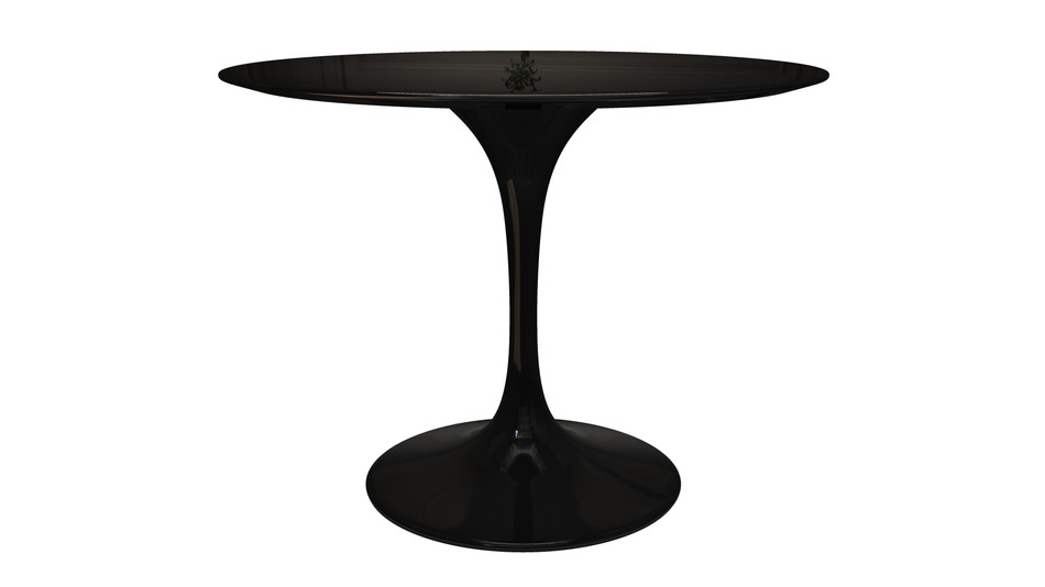 Tulip Fiberglass Dining Table , 42" Round Black