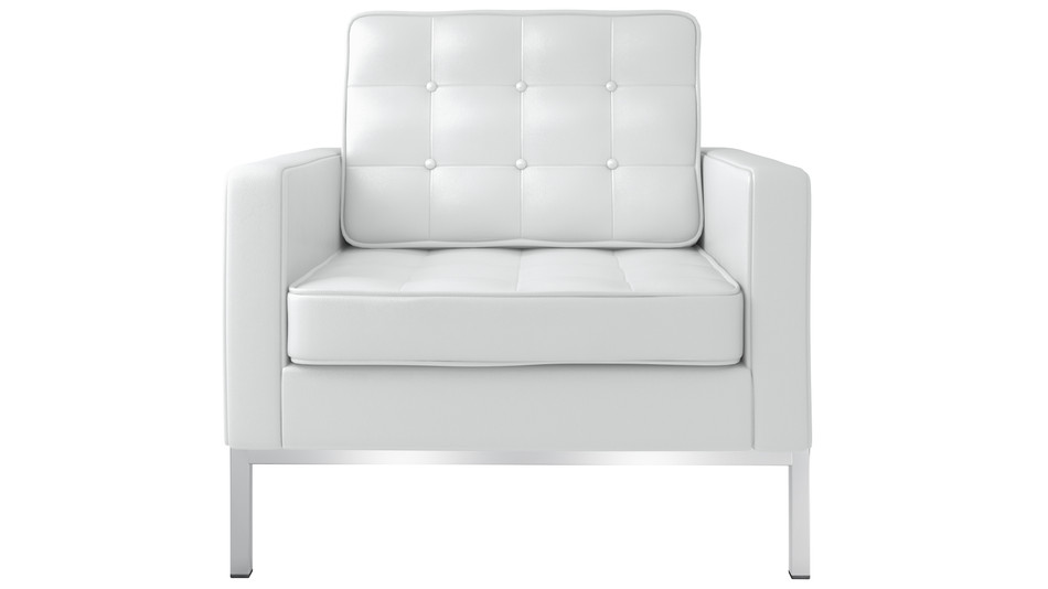 Allen Leather Lounge Chair, White