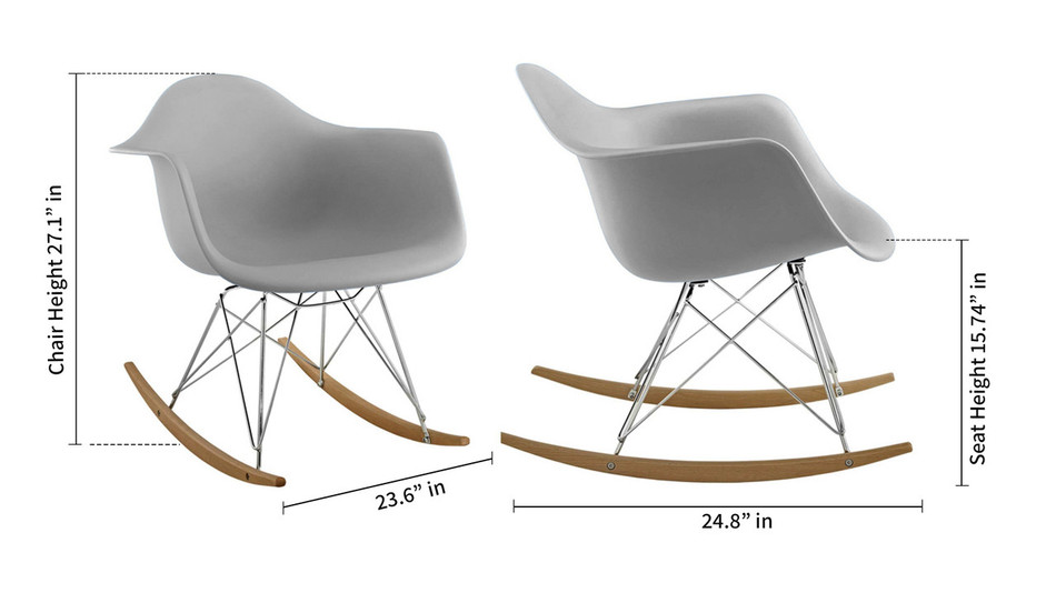 Eiffel Rocker Chair, Gray