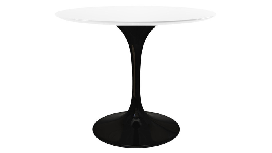 Tulip Fiberglass Dining Table , 42" Round Black Base