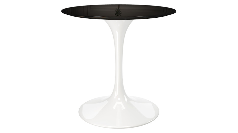 Tulip Fiberglass Dining Table, 32" Round White Base