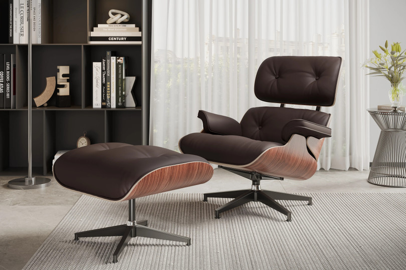 Vita Leather Lounge Chair & Ottoman