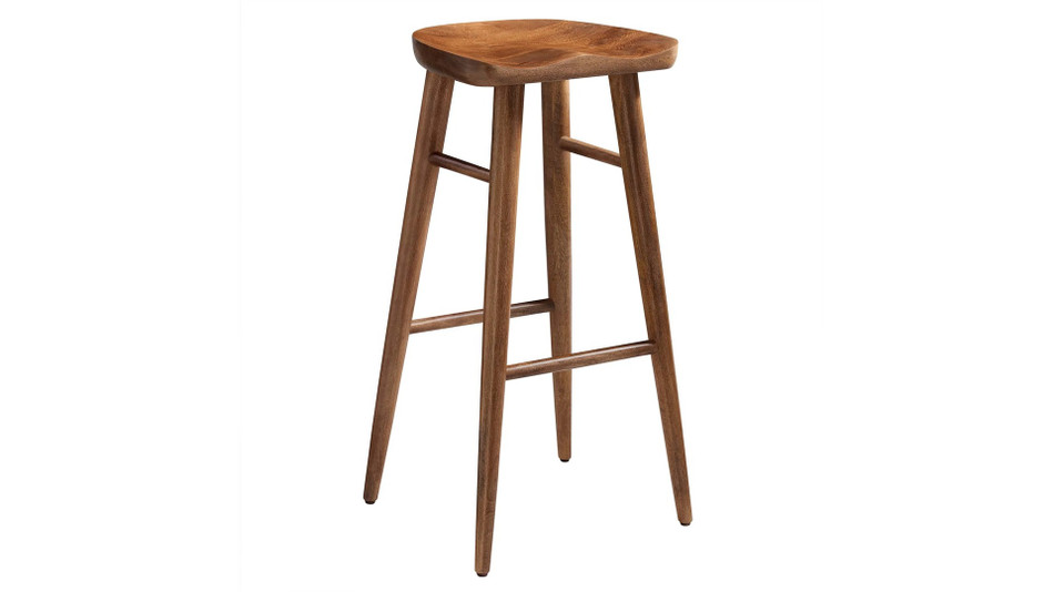 Luca Wooden Bar Stool, Walnut
