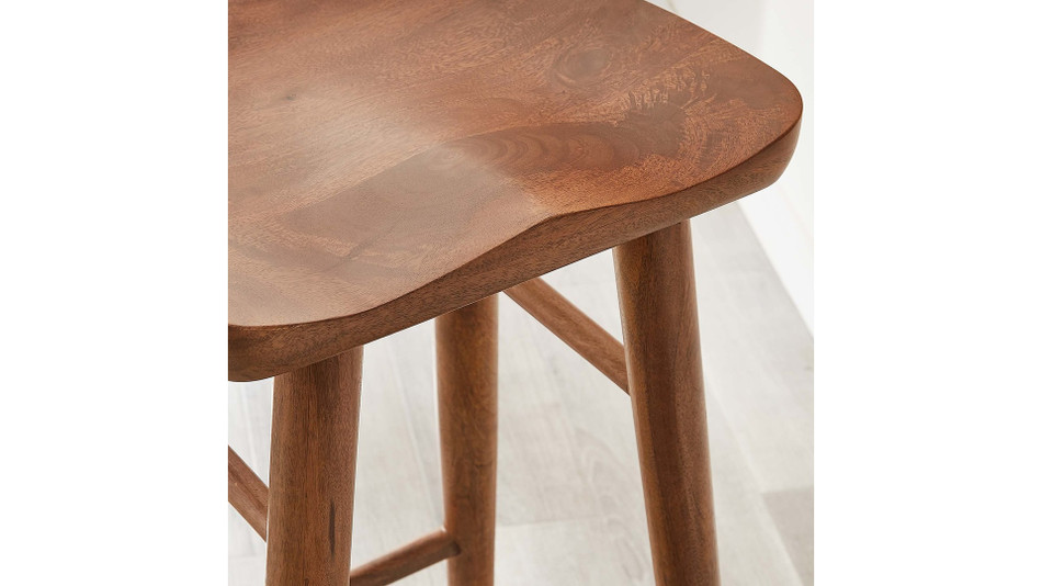 Luca Wooden Bar Stool, Walnut