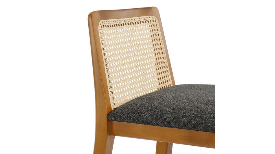 Mona Fabric Bar Stool, Walnut