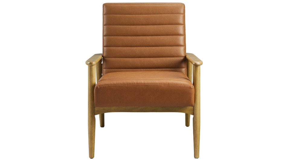 Zain Leather Lounge Chair, Tan