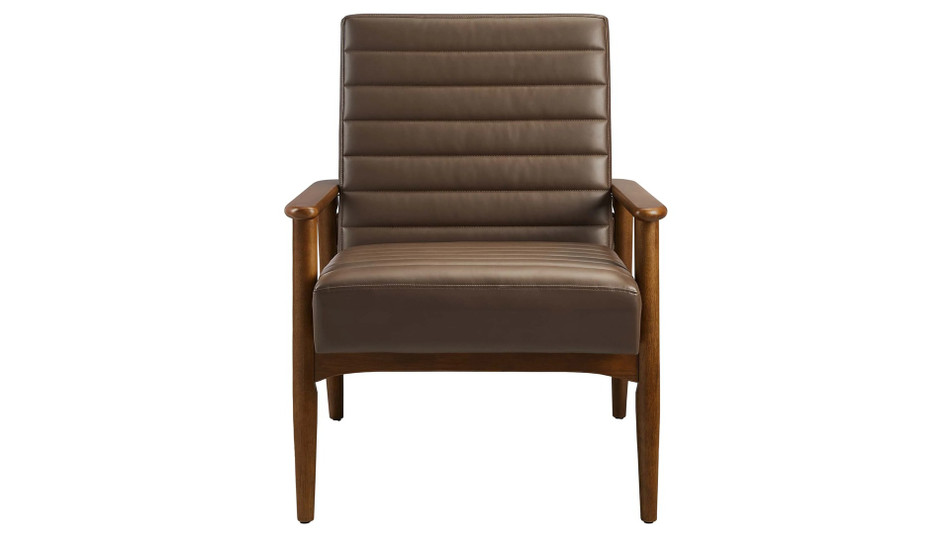 Zain Leather Lounge Chair, Brown