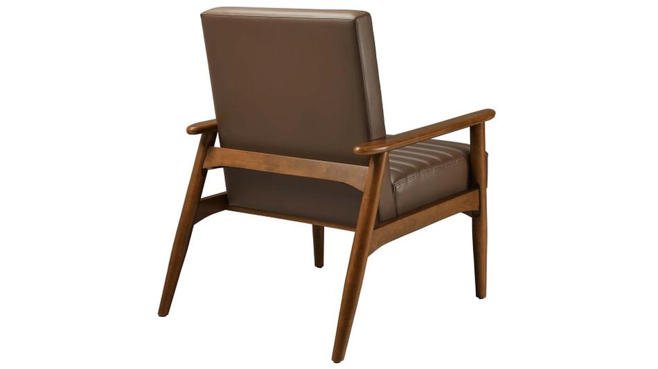 Zain Leather Lounge Chair, Brown