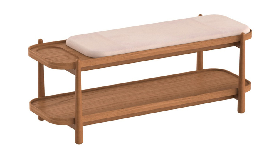 Vent Wooden Bench, Walnut