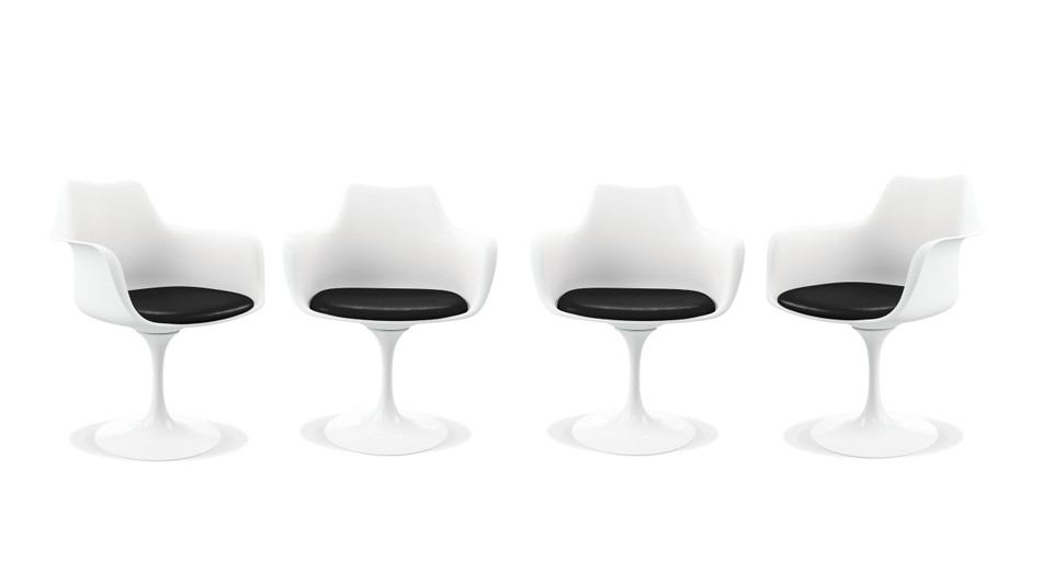 Tulip Swivel Armchair, Black