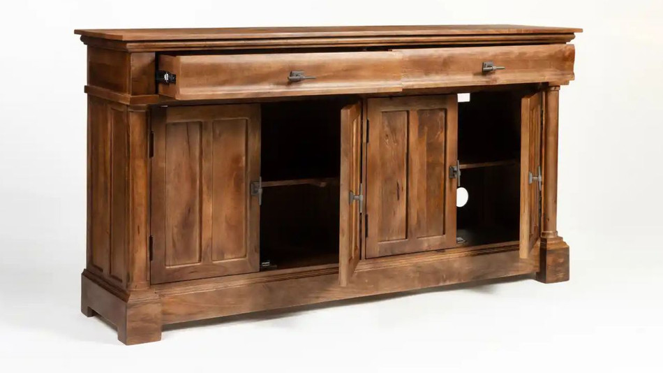 Padova 70" Solid Wood Sideboard, Light Walnut