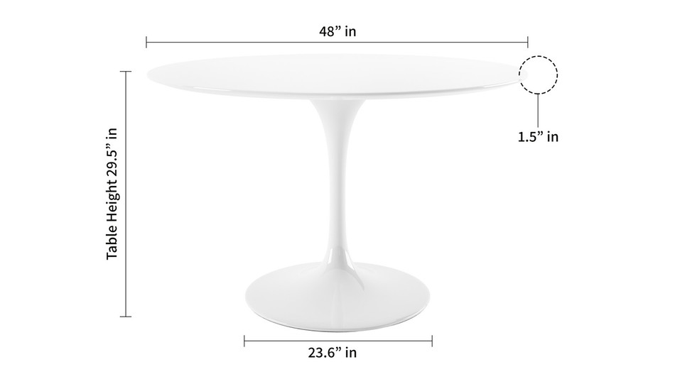 Tulip 48" Fiberglass Dining Table & Lulu Chairs Set