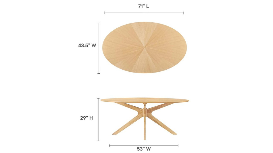 Verona Oval Dining Table, 71" Oak